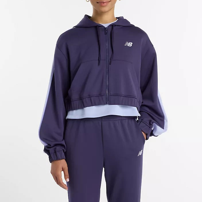 New Balance Interlock WJ61B759 Felpa Donna Boysenberry zip
