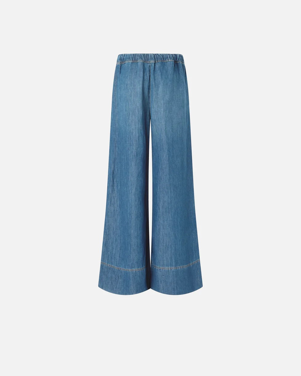 Pinko 106398 A33J Pantaloni Donna Azzurro Taglia 42 Wide Leg