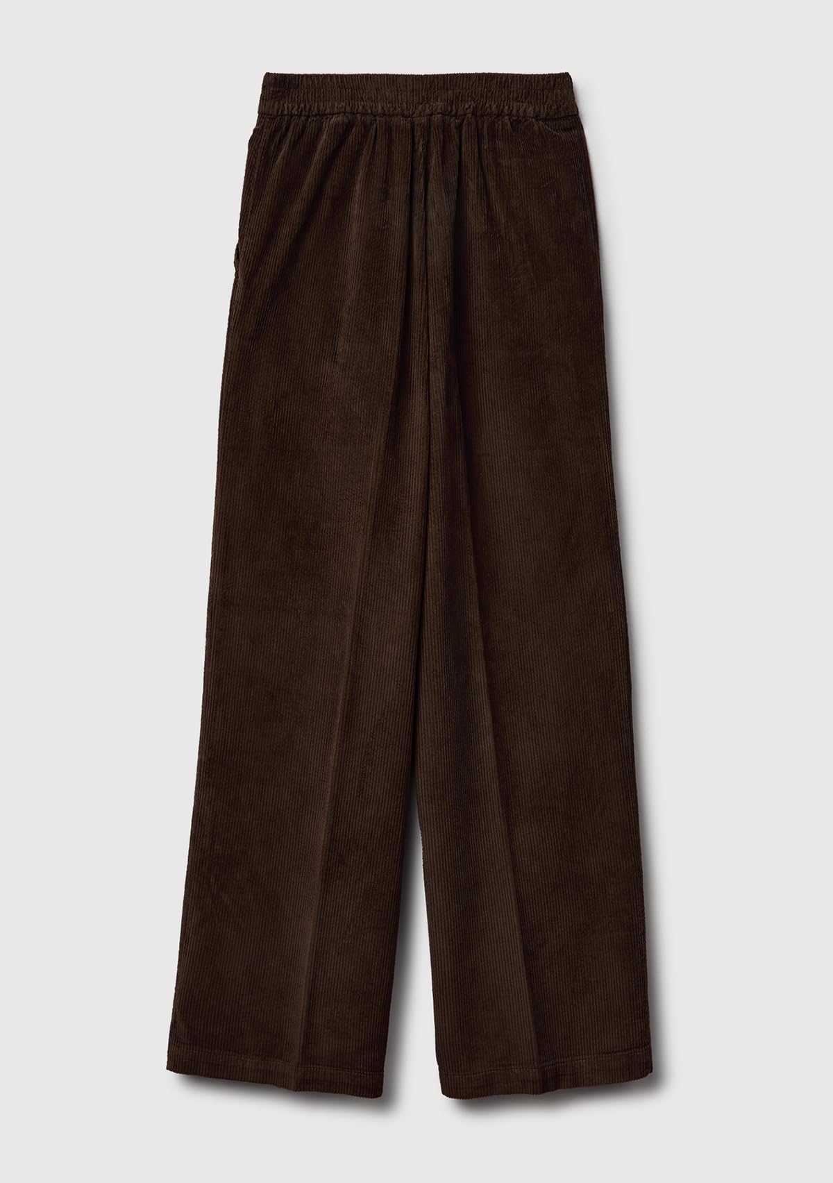 Benetton pantalone donna velluto stretch gamba larga