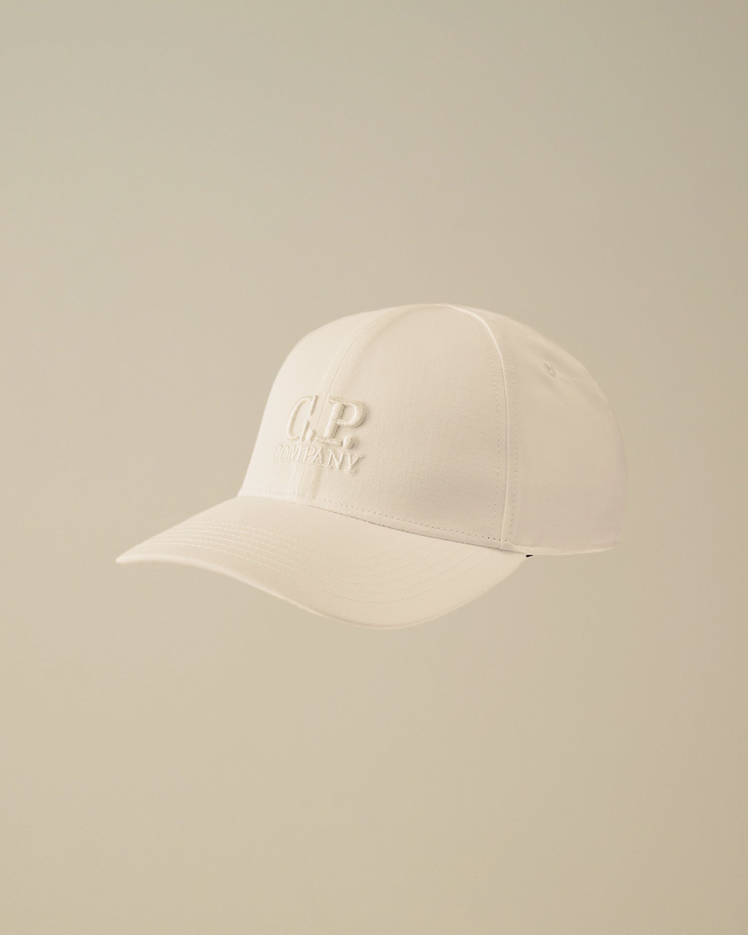 C.P. Company baseball cappello uomo bianco gabardina cotone