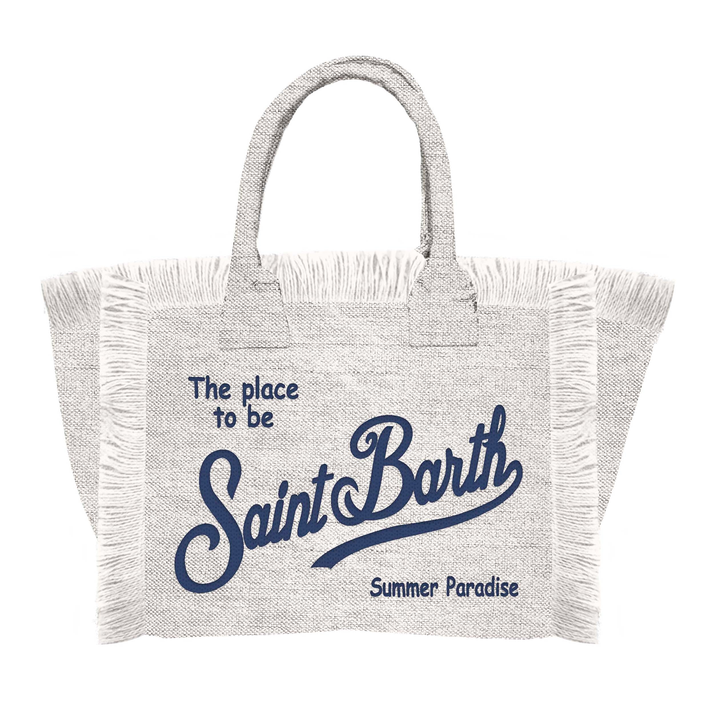 MC2 Saint Barth Colette Linen Borsa Bianco Navy lino