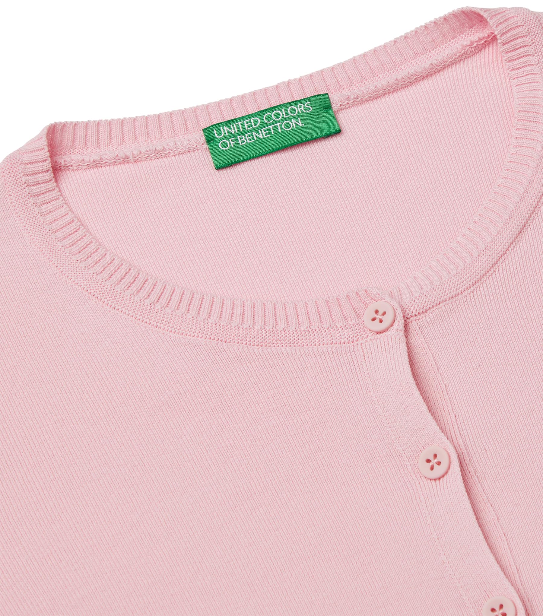 Benetton Maglia Coreana 1091d5558 Cardigan Donna Rosa 0g0
