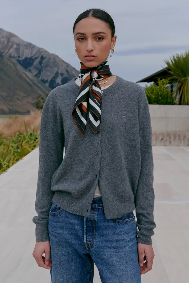 Karen Walker Posy Cashmere K Cardigan cardigan grigio