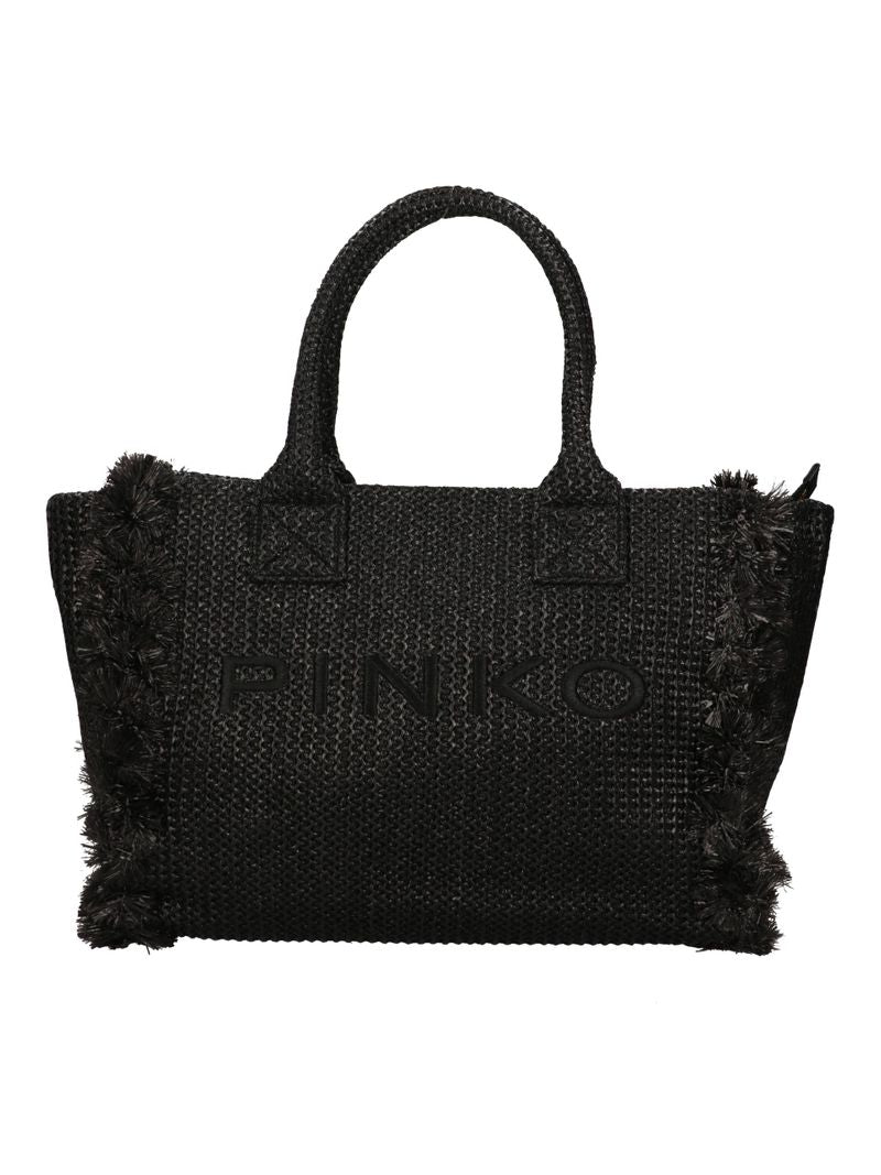 Pinko Beach Raffia 106673 A39Y borsa shopper nero rafia