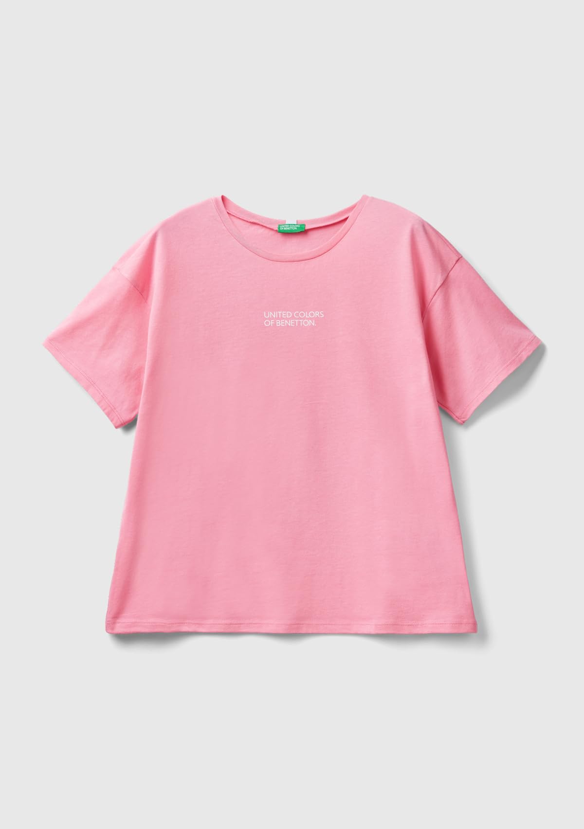 Benetton 30963m04r maglietta pigiama donna rosa logo