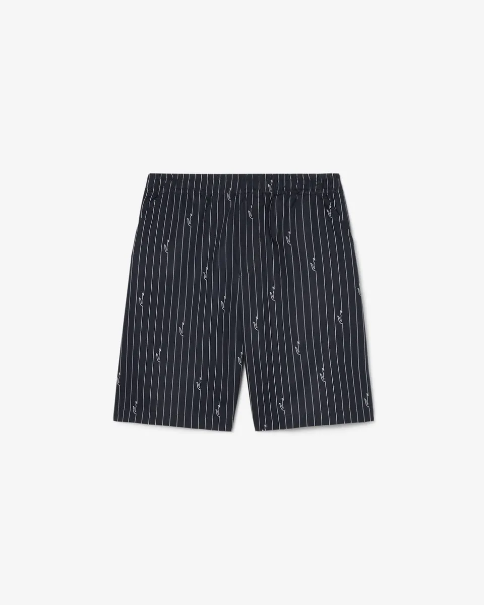 Lacoste GH1964 shorts noir Blanc twill righe