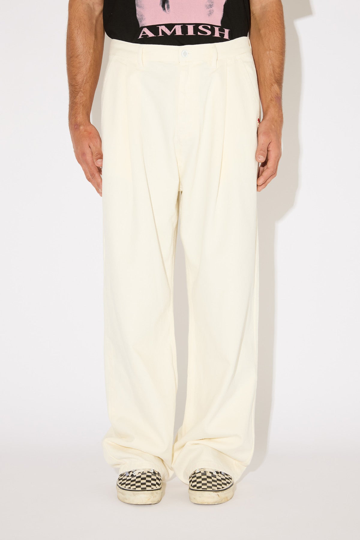 Amish AMX203P4650992 pantaloni bianco loose fit