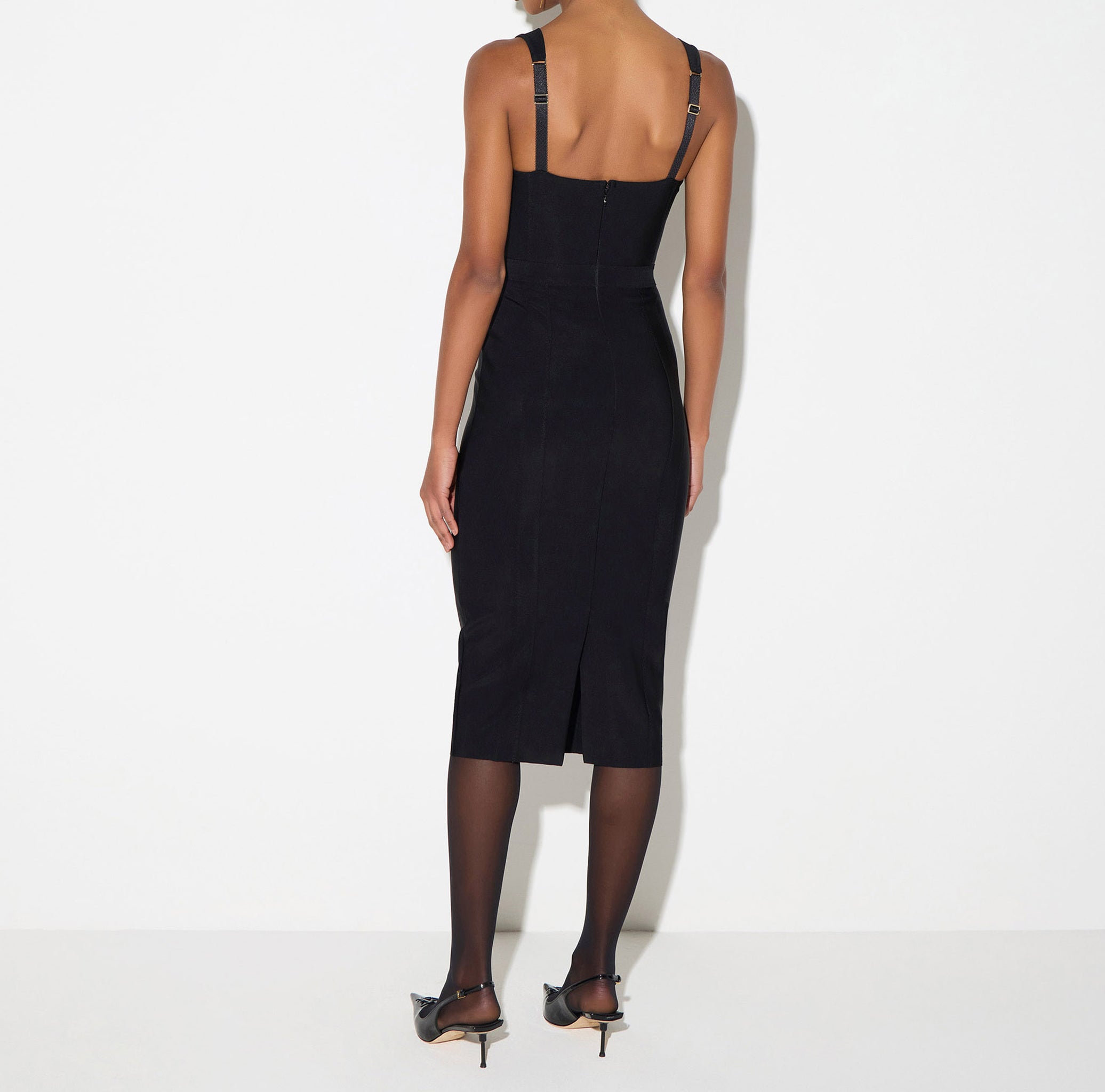 Elisabetta Franchi AB98566E2 Abito Midi Scuba Nero Donna