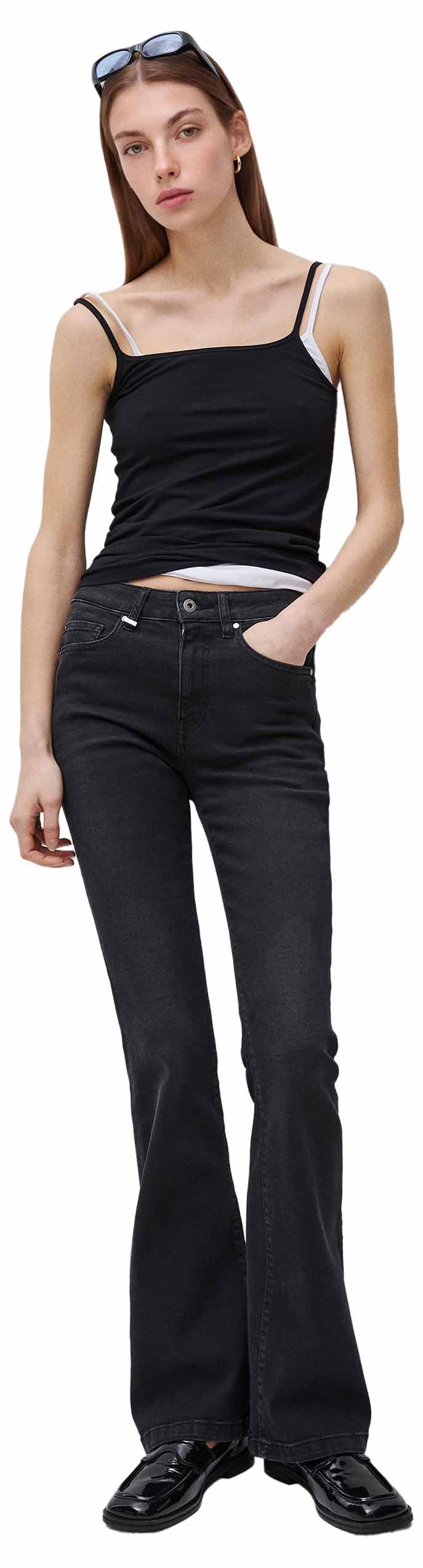 Benetton Jeans Flare Donna Stretch Vita Regular 5 Tasche