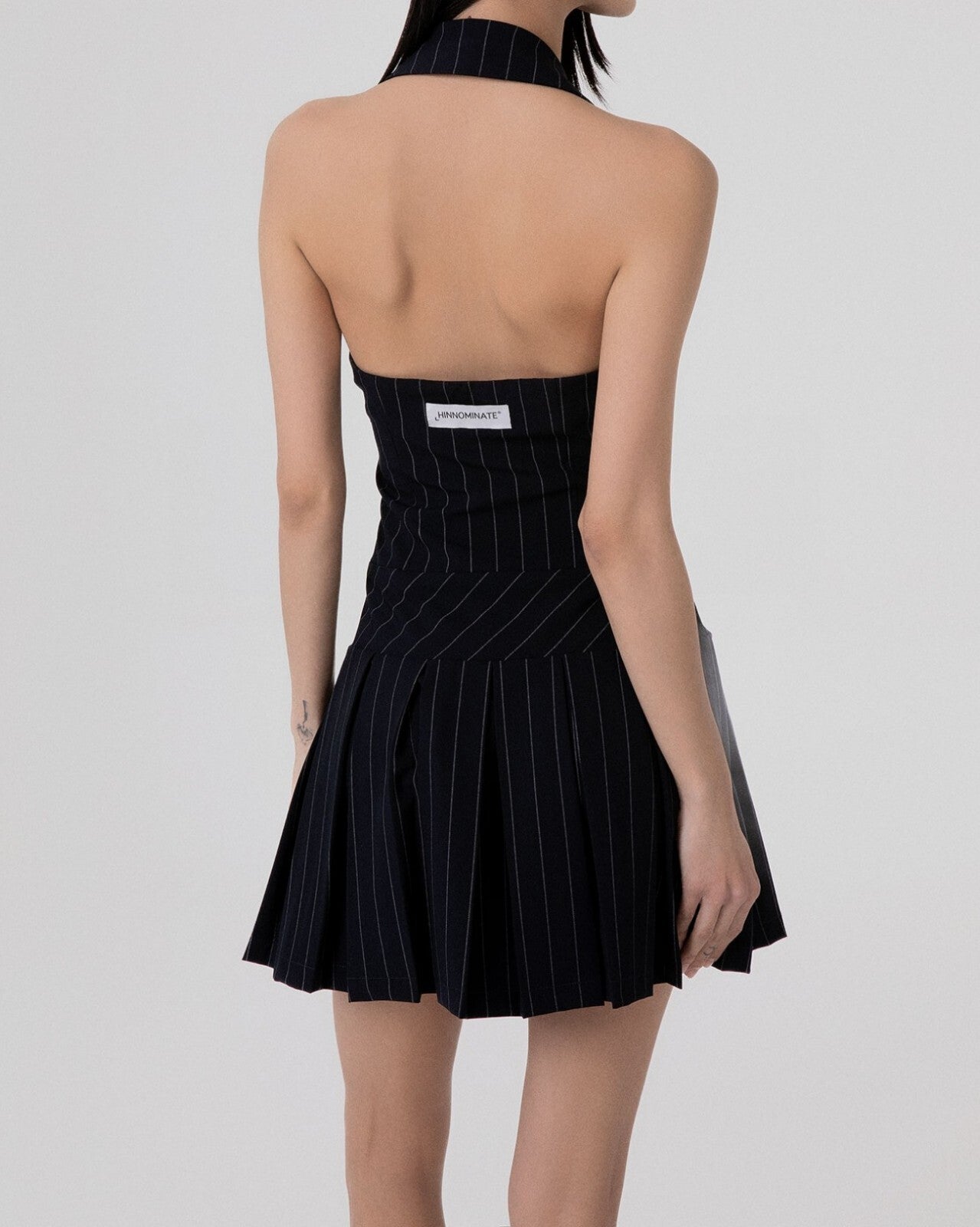 Hinnominate HMABW02575 abito corto blu gessato