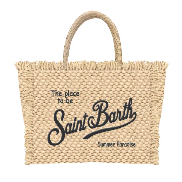 MC2 Saint Barth Colette Borsa Paglia Beige Nero Donna