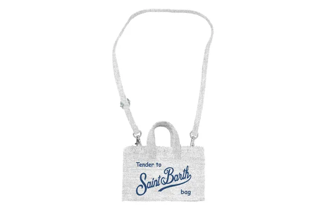 MC2 Saint Barth Phone Bag Borsa Lino Panna Navy Donna