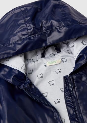 Benetton Giacca Bimbi Blu Notte 252 K-Way Cappuccio