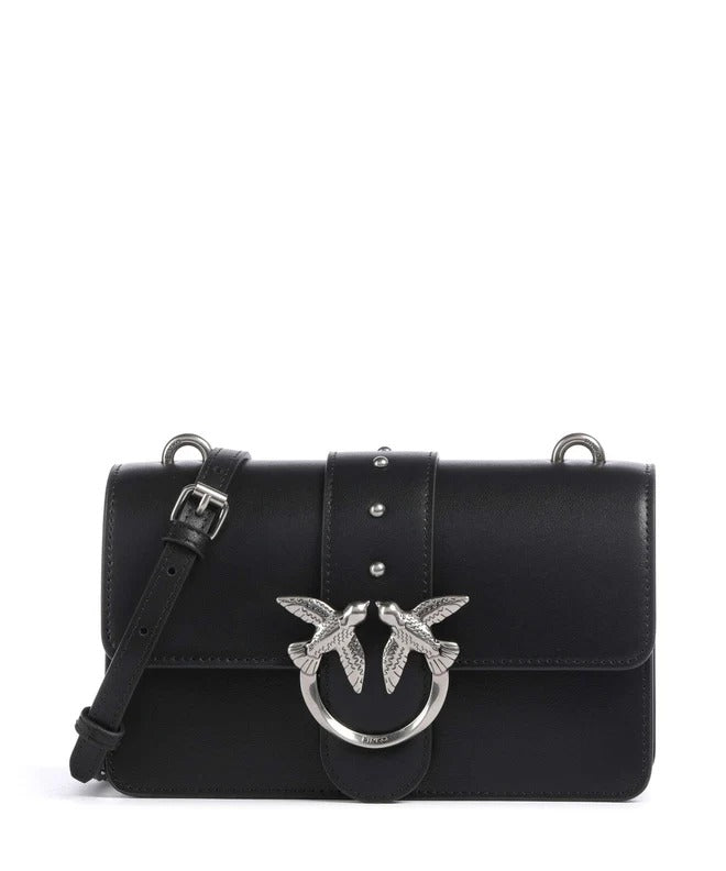 Pinko Love One Mini 105856 A0F1 Borsa Nero Old Silver Pelle