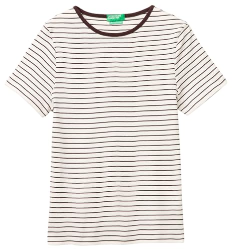 Benetton 339pd10bx T-shirt Donna panna slim fit