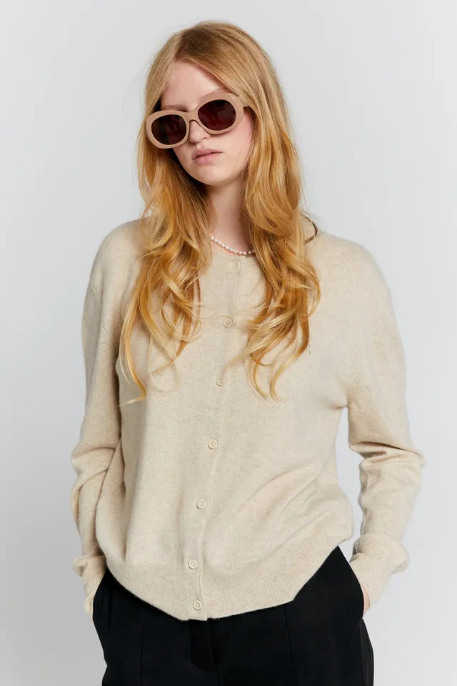 Karen Walker Posy Cardigan cashmere grigio stone