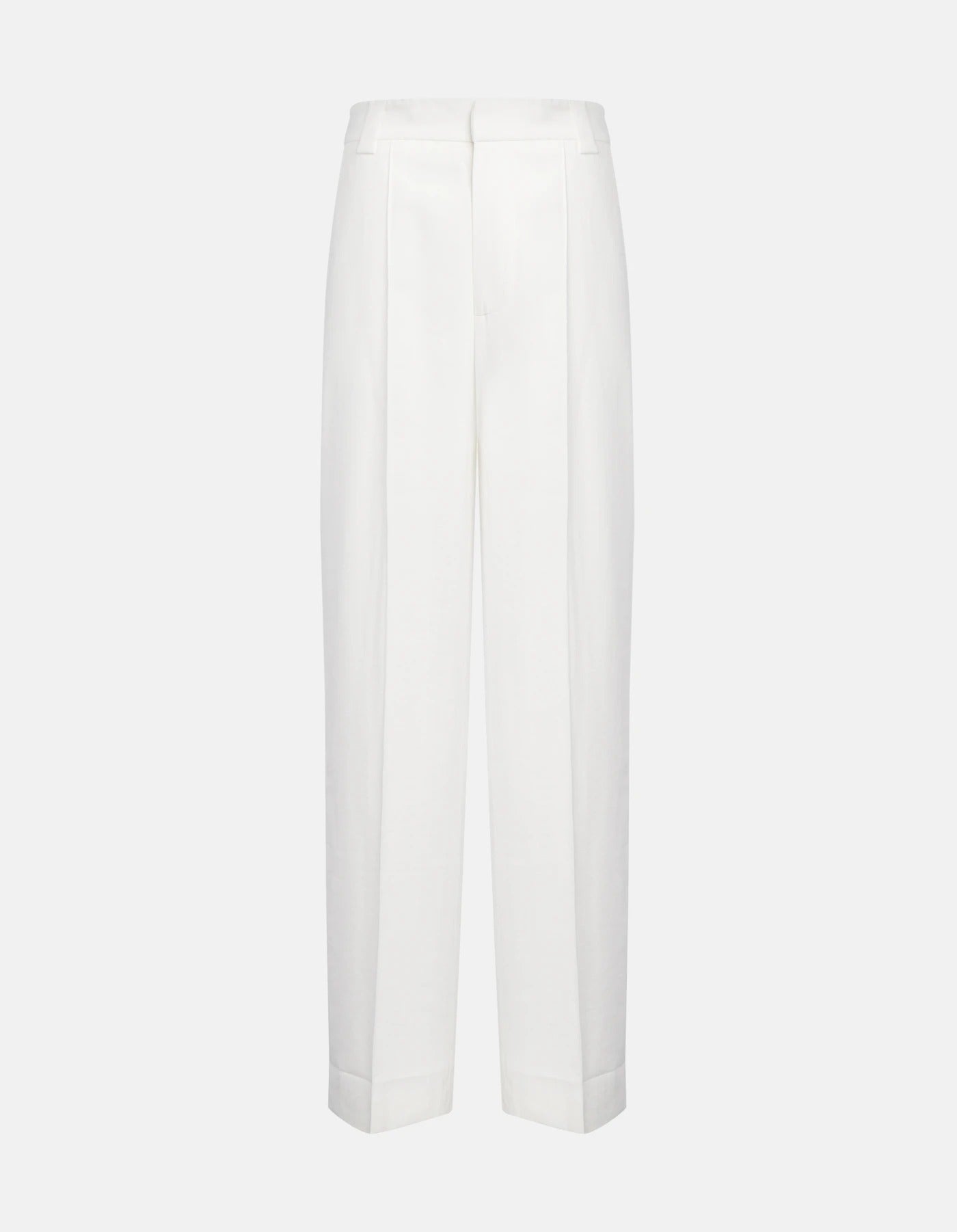 Dondup Abby DP883 IF0049D pantaloni wide leg bianco latte