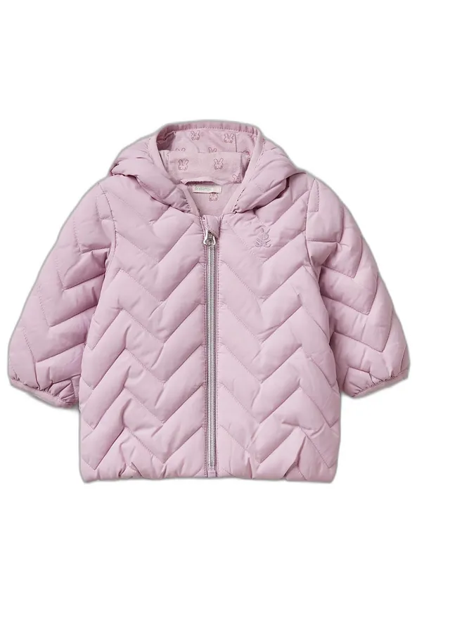 Benetton Giubbotto Imbottito Bimbo Cappuccio Orecchie Coniglietti