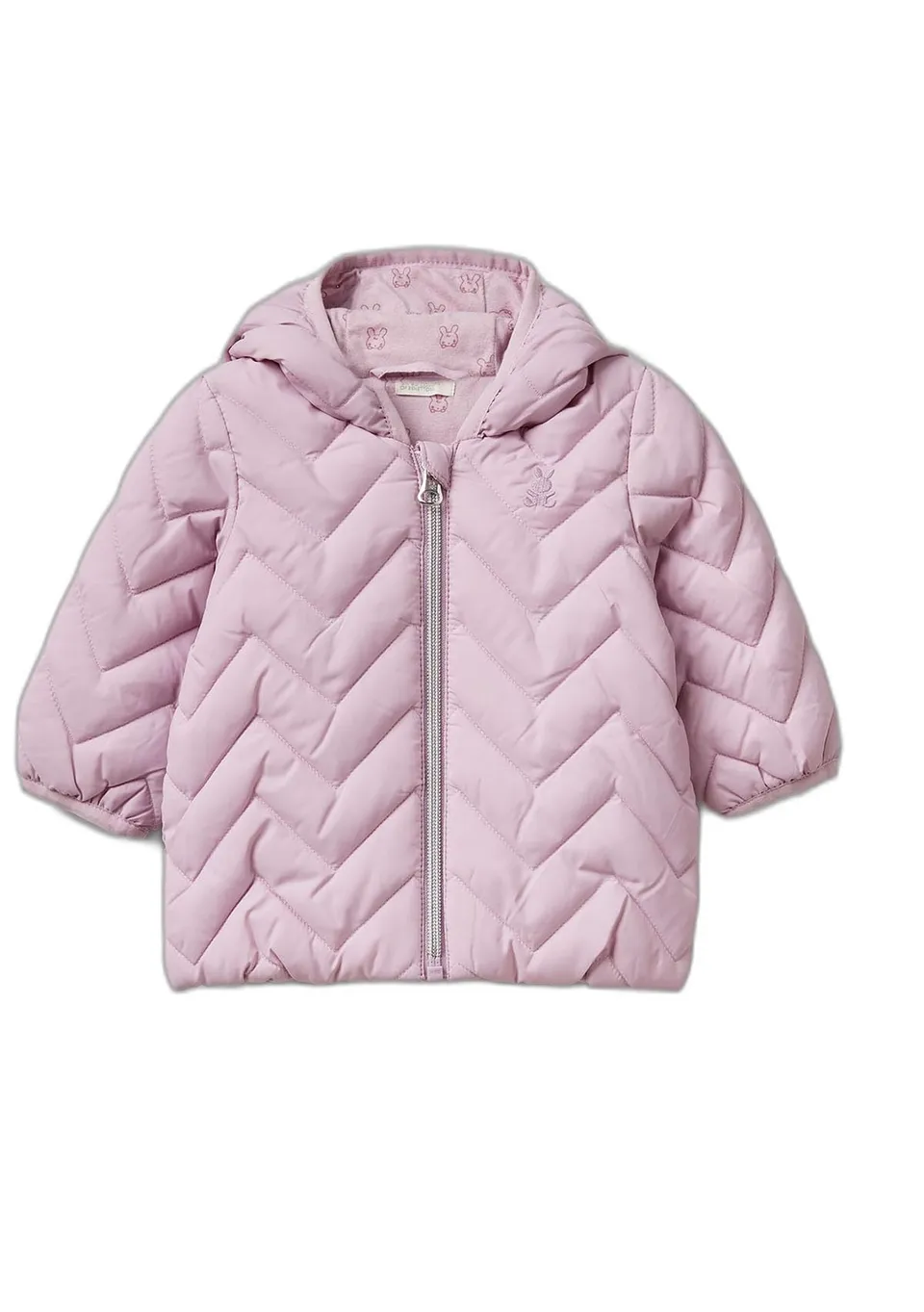 Benetton Giubbotto Imbottito Bimbo Cappuccio Orecchie Coniglietti