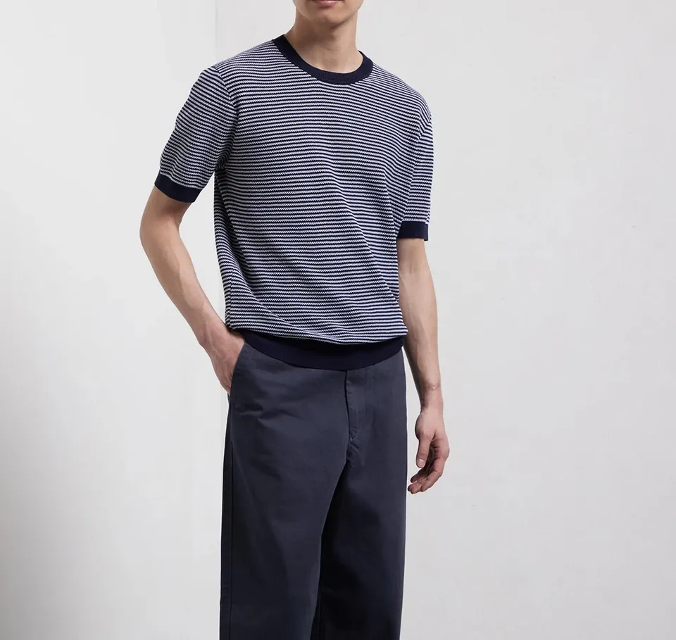 Kangra 3003 21 Maglia Uomo Cotone Righe Blu