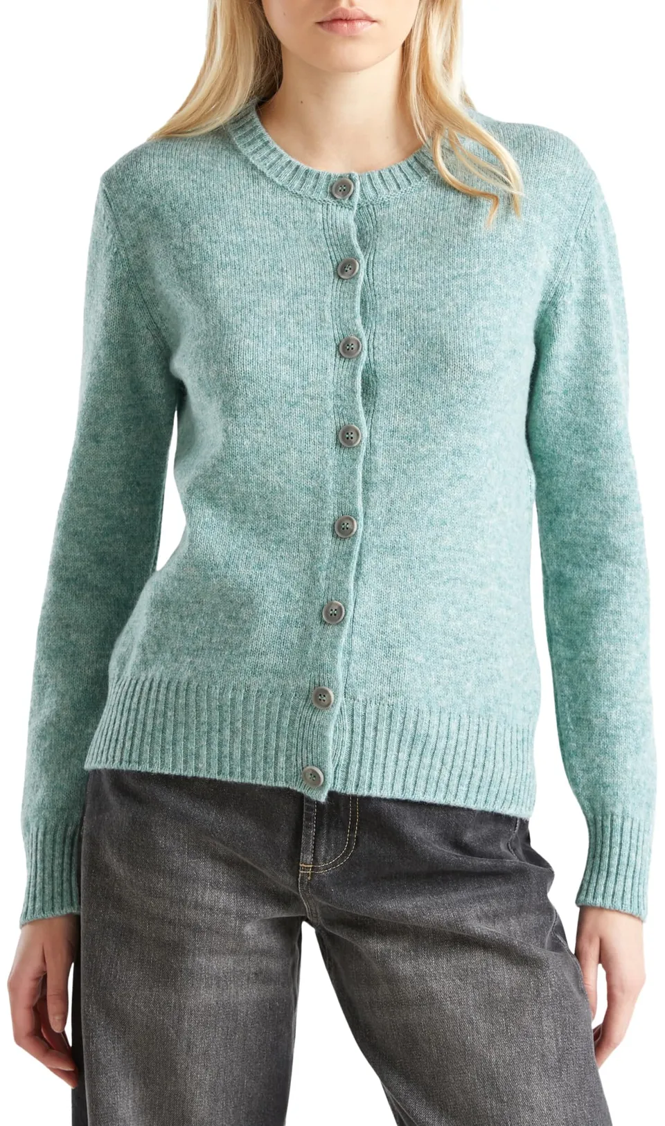 Benetton 103ME500L cardigan donna verde manica lunga