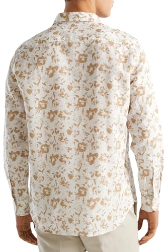 Benetton Camicia Uomo 5hpwuq03g lino floreale XS