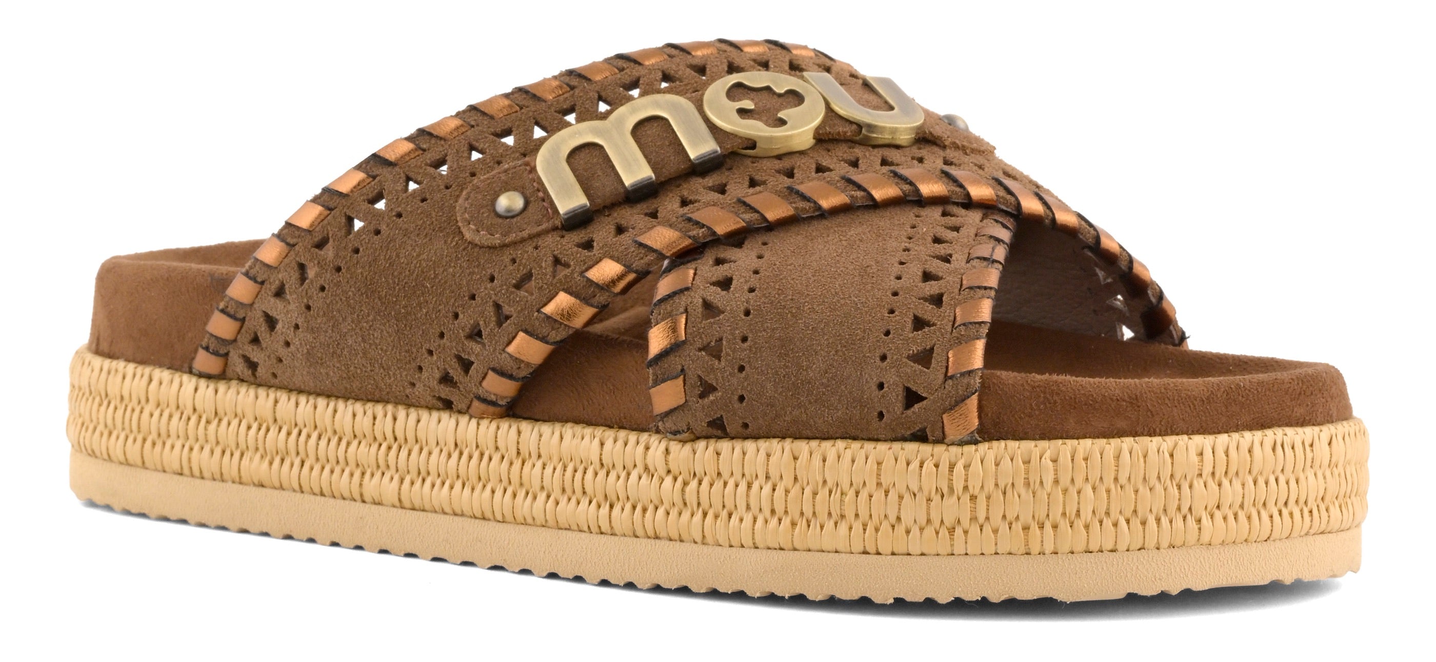 Mou Criss Cross SW451013A Sandalo Nut Brown suede