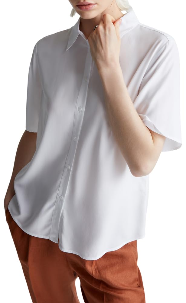 United Colors of Benetton 5WPWDQ0B1 Camicia Donna Bianco XXS