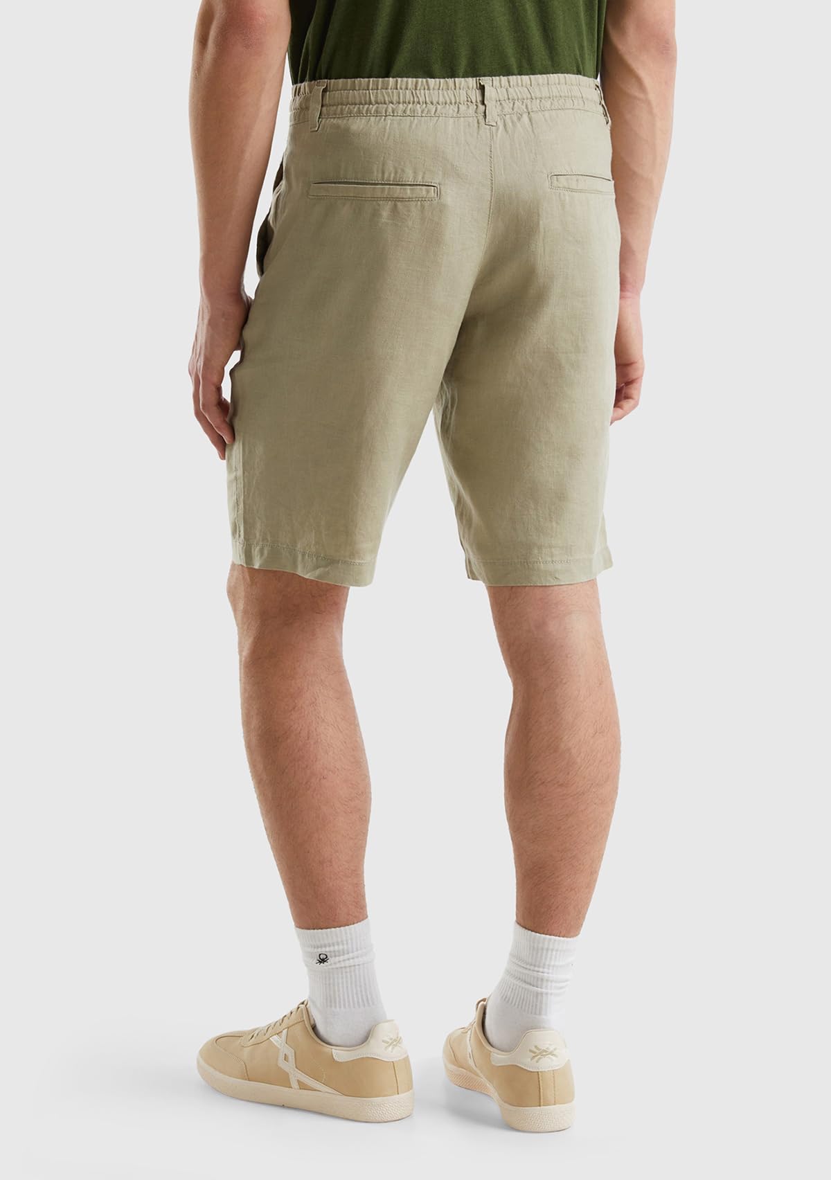 Benetton bermuda uomo lino elastico uso quotidiano