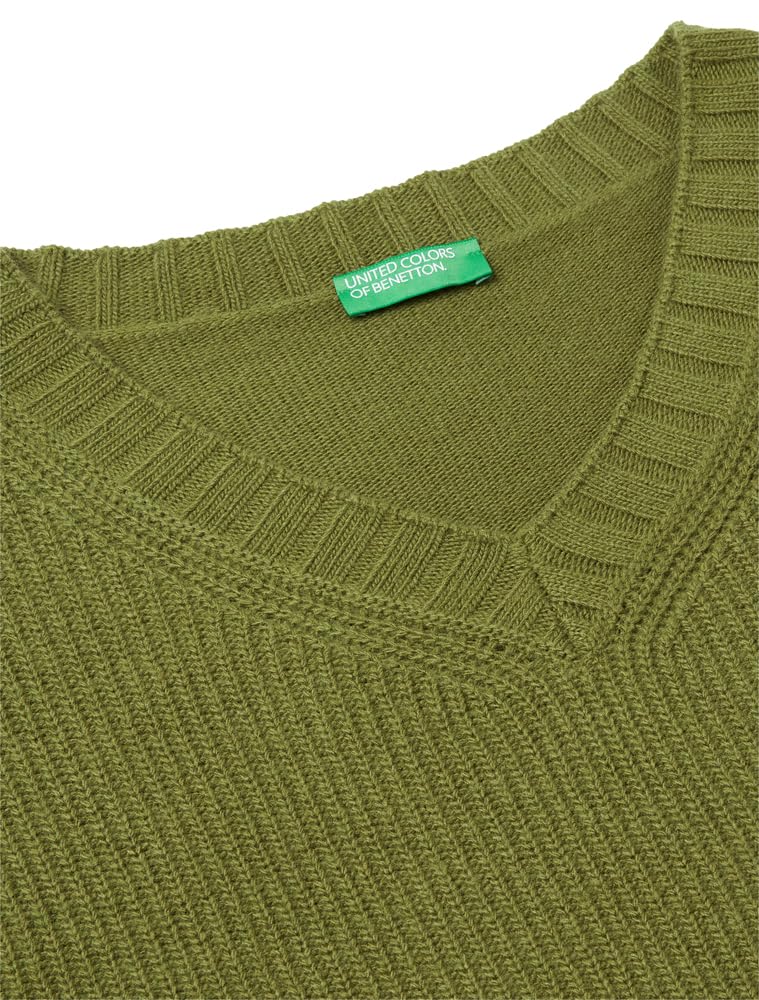 Benetton Maglieria 126wd402z Maglione Donna Scollo V Nero