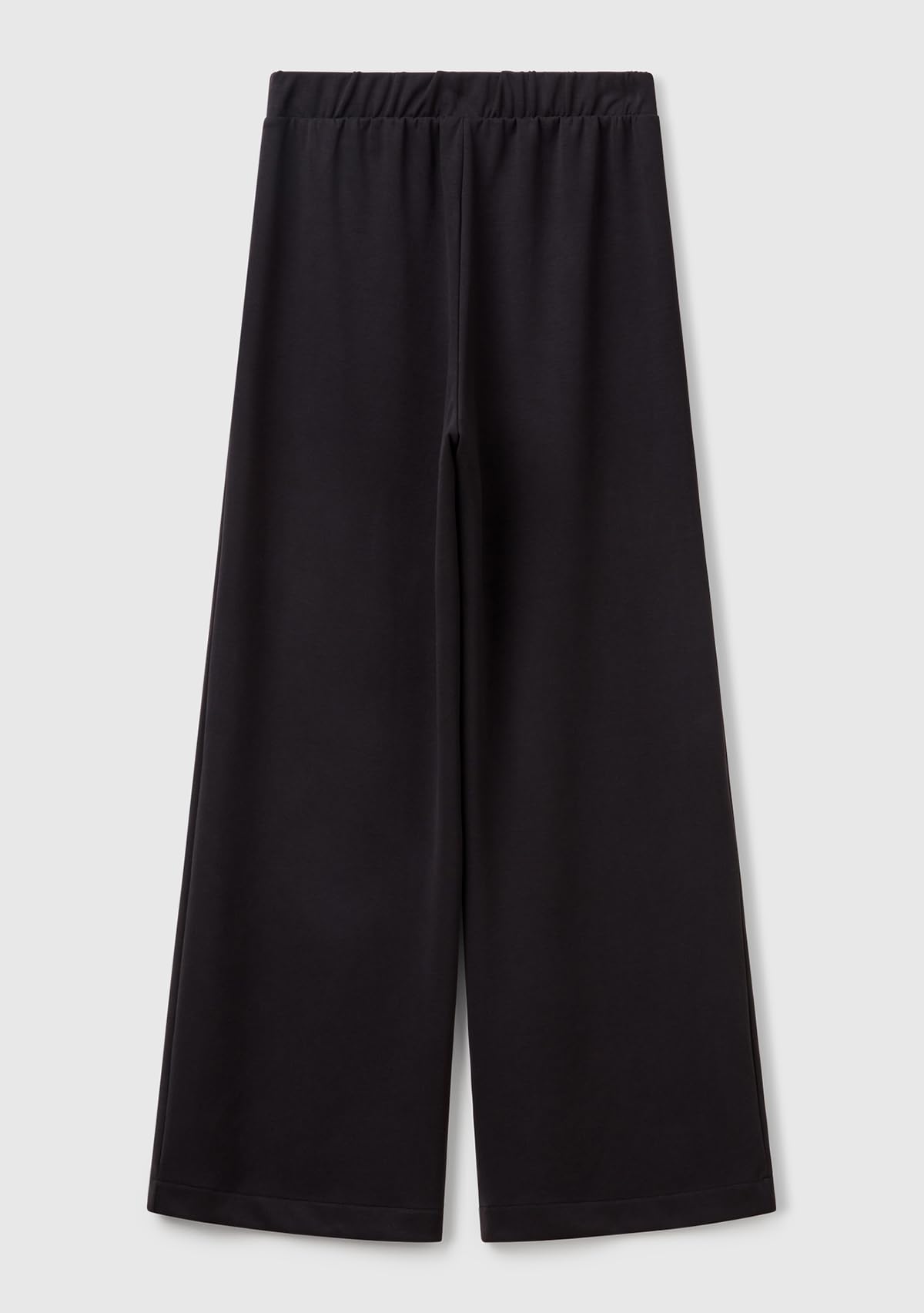 Benetton Pantalone Donna Flare Viscosa Effetto Cupro con Logo