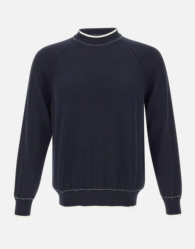 Eleventy M76MAGM28 maglia uomo blu cotone regular