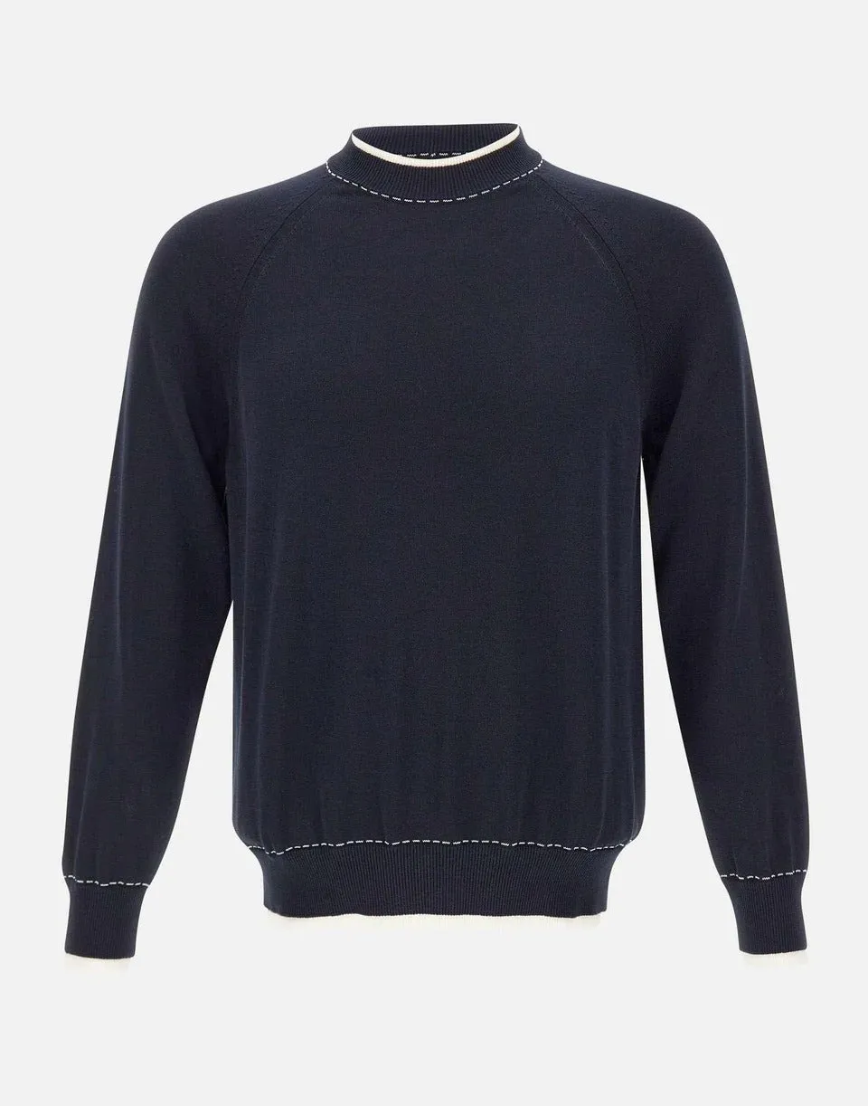 Eleventy M76MAGM28 maglia uomo blu cotone regular