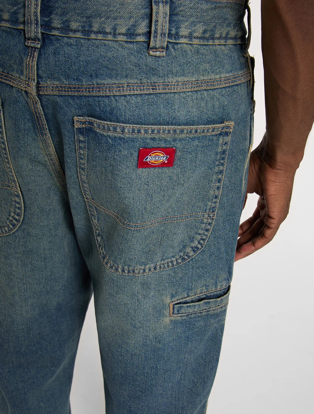 Dickies DK0A88ED jeans uomo baggy tapered blu khaki cotone