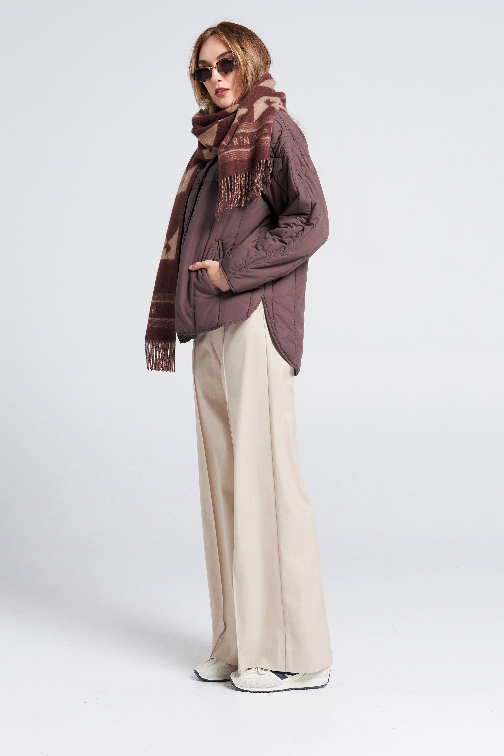 Karen Walker Quilted Voyager Jacket giacca trapuntata mahogany M