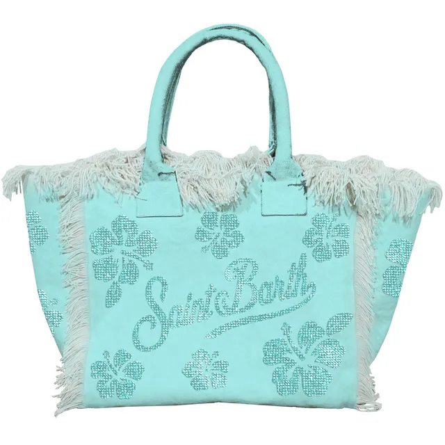 MC2 Saint Barth Vanity 09672L borsa canvas verde acqua