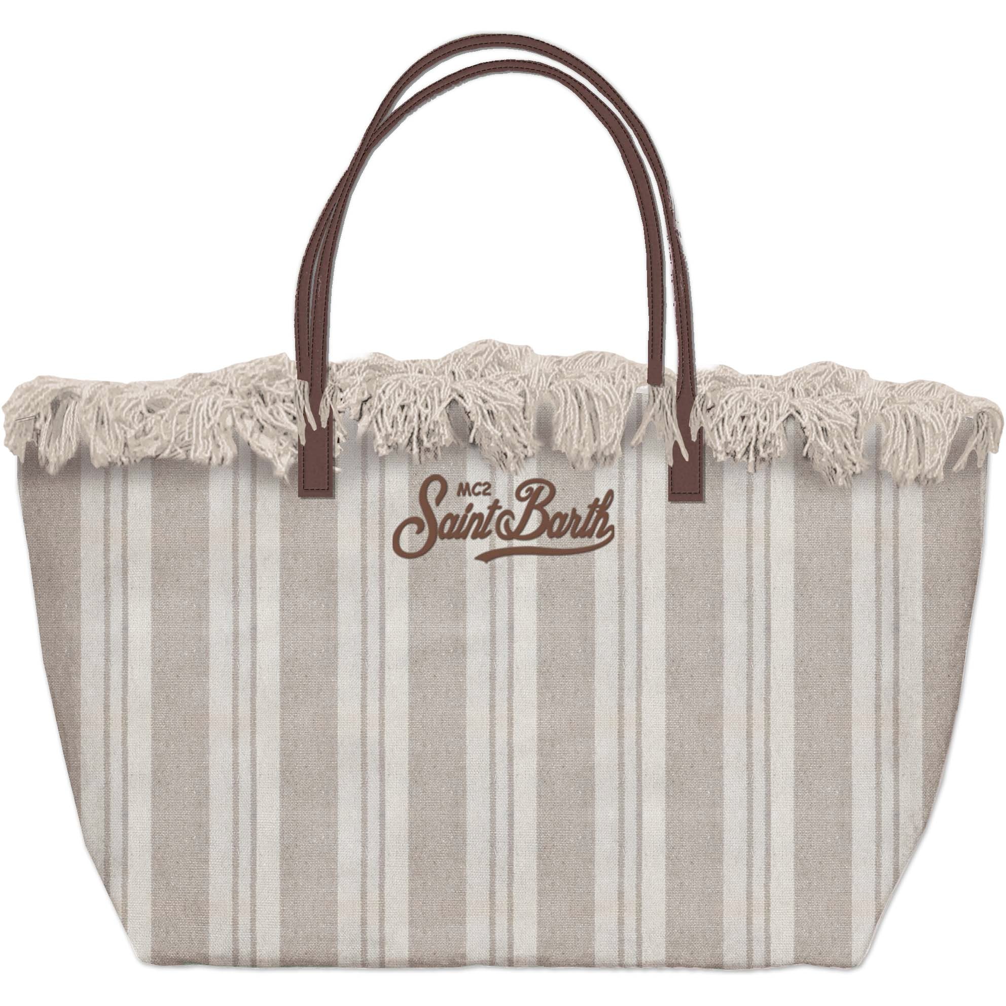 MC2 Saint Barth City Bag Fringe borsa beige canvas