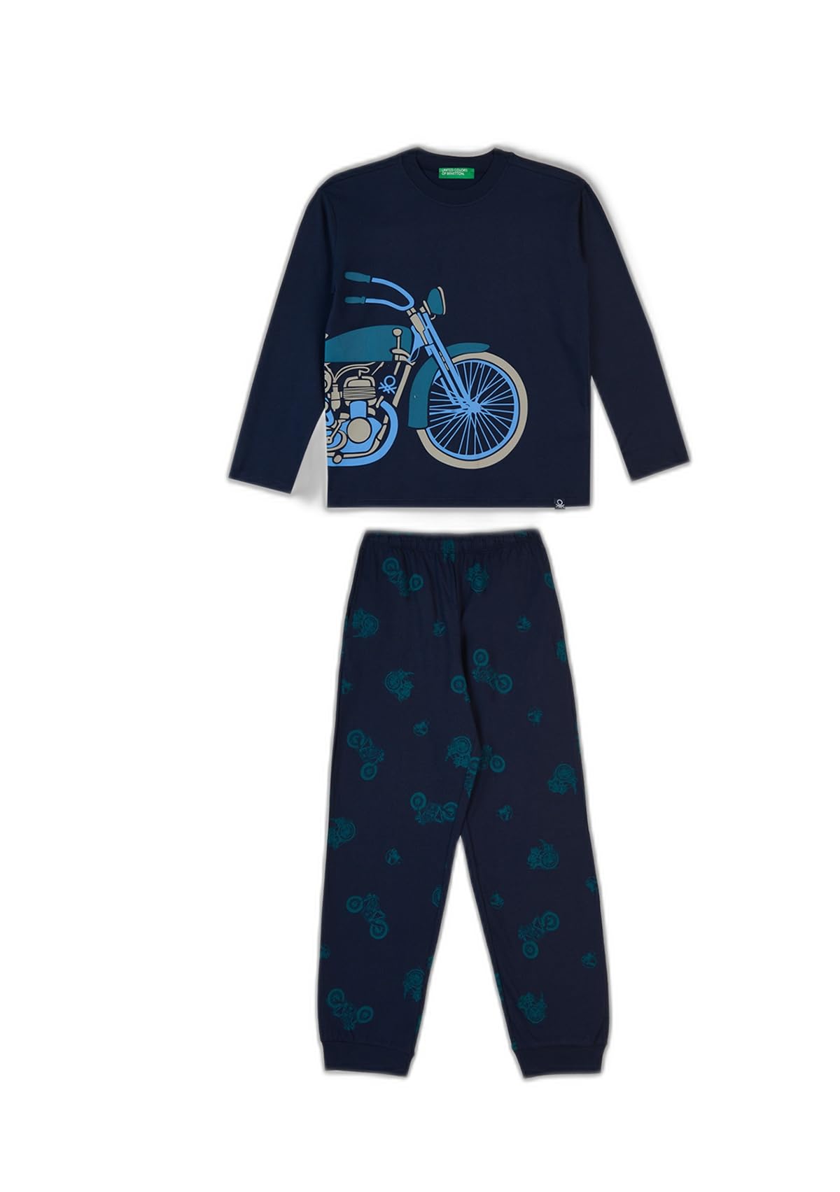 Benetton Intimo e Pigiami 3VR50P08Y Set Pigiama Bimbo S Blu Cotone