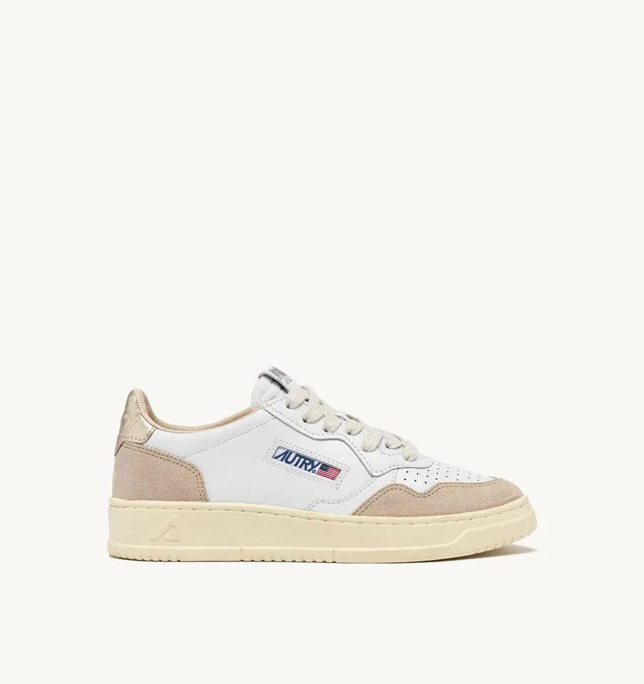 Autry Medalist Low AULW-LS75 Sneakers Donna White Beige Gold