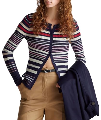 Benetton 1e3re502d Cardigan Donna coreana righe M