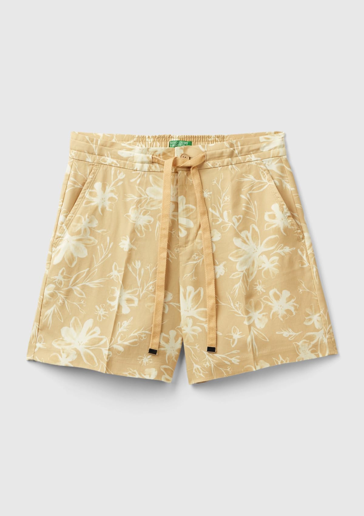 Benetton Pantaloncini Donna allover beige XXS