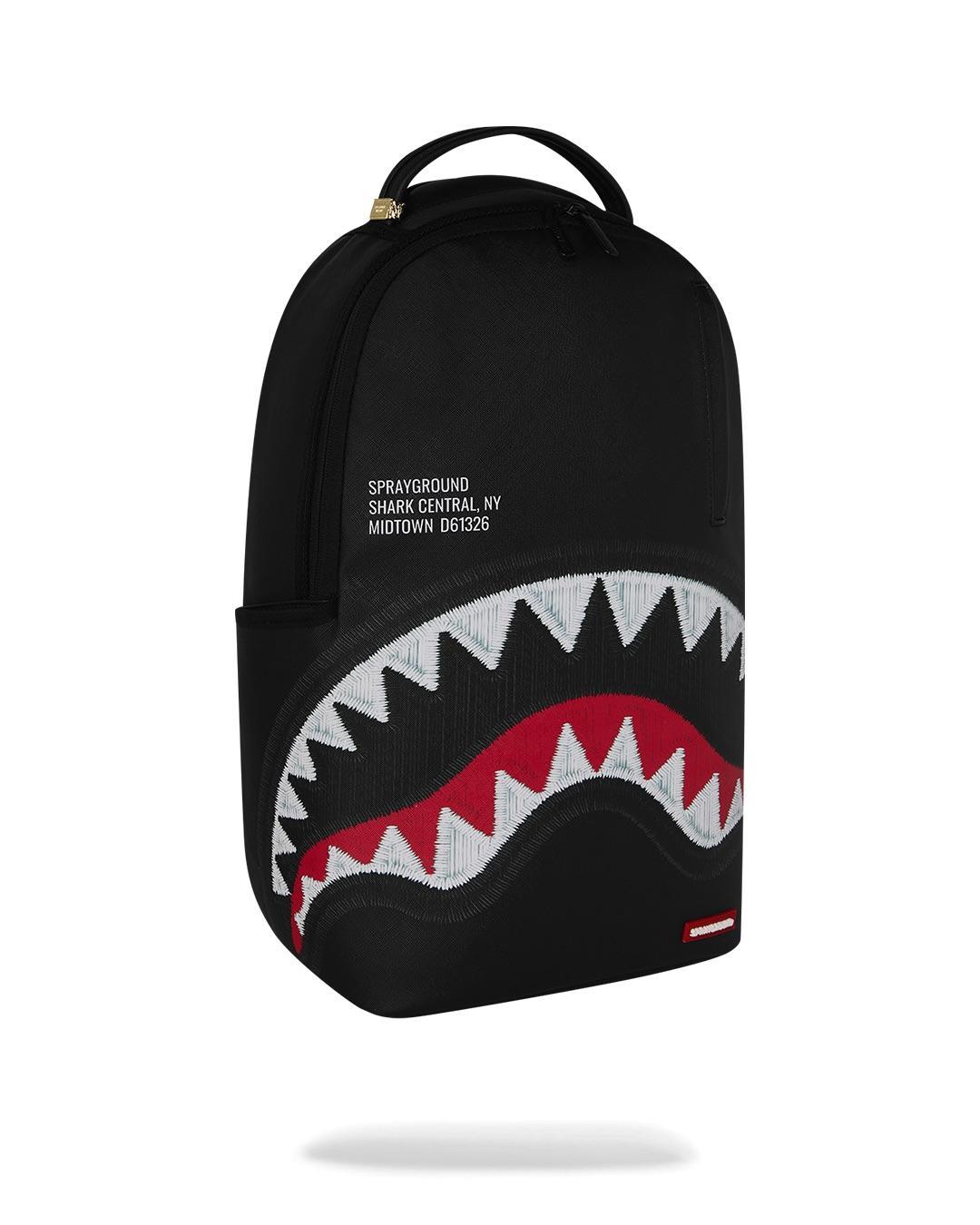 Sprayground 910B9629NSZ zaino nero shark ricamato PVC