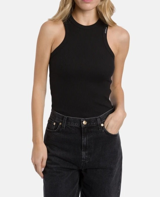 Dondup DS071 JS0314D Canotta Costina Nera Cotone