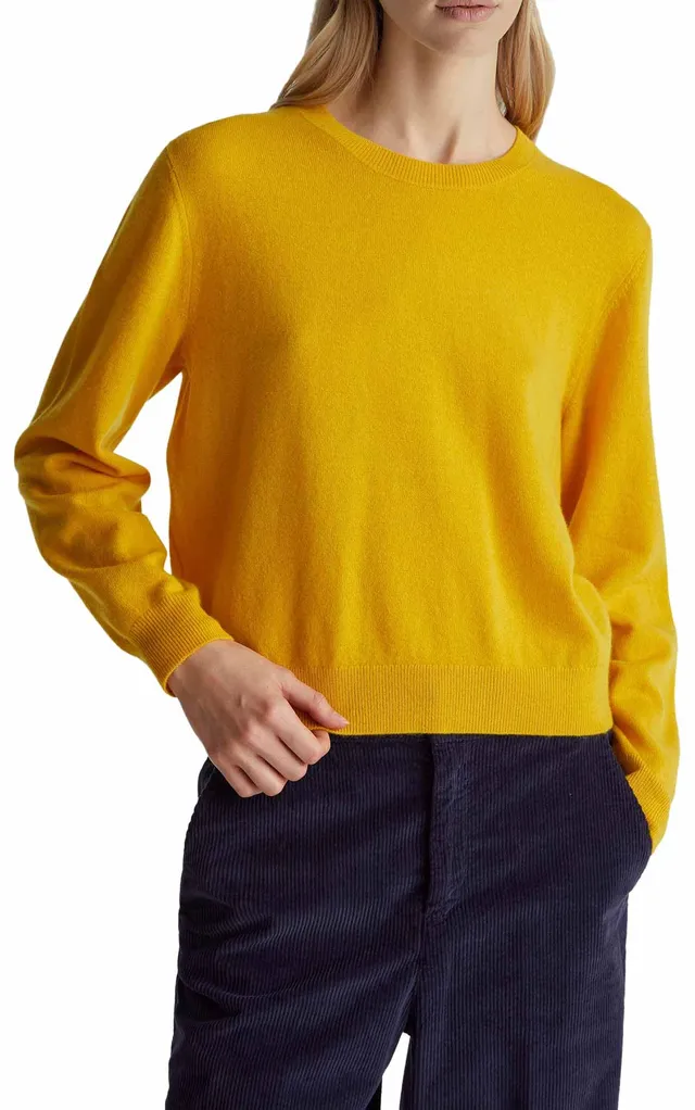 Benetton Maglione Donna Giallo Lana Taglia M