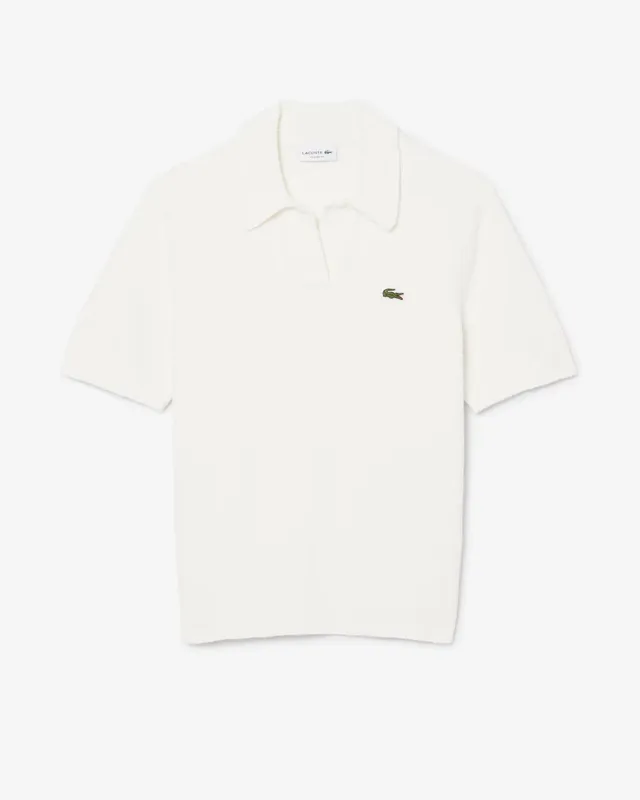 Lacoste AH0618 polo bianco bouclé cotone classic fit