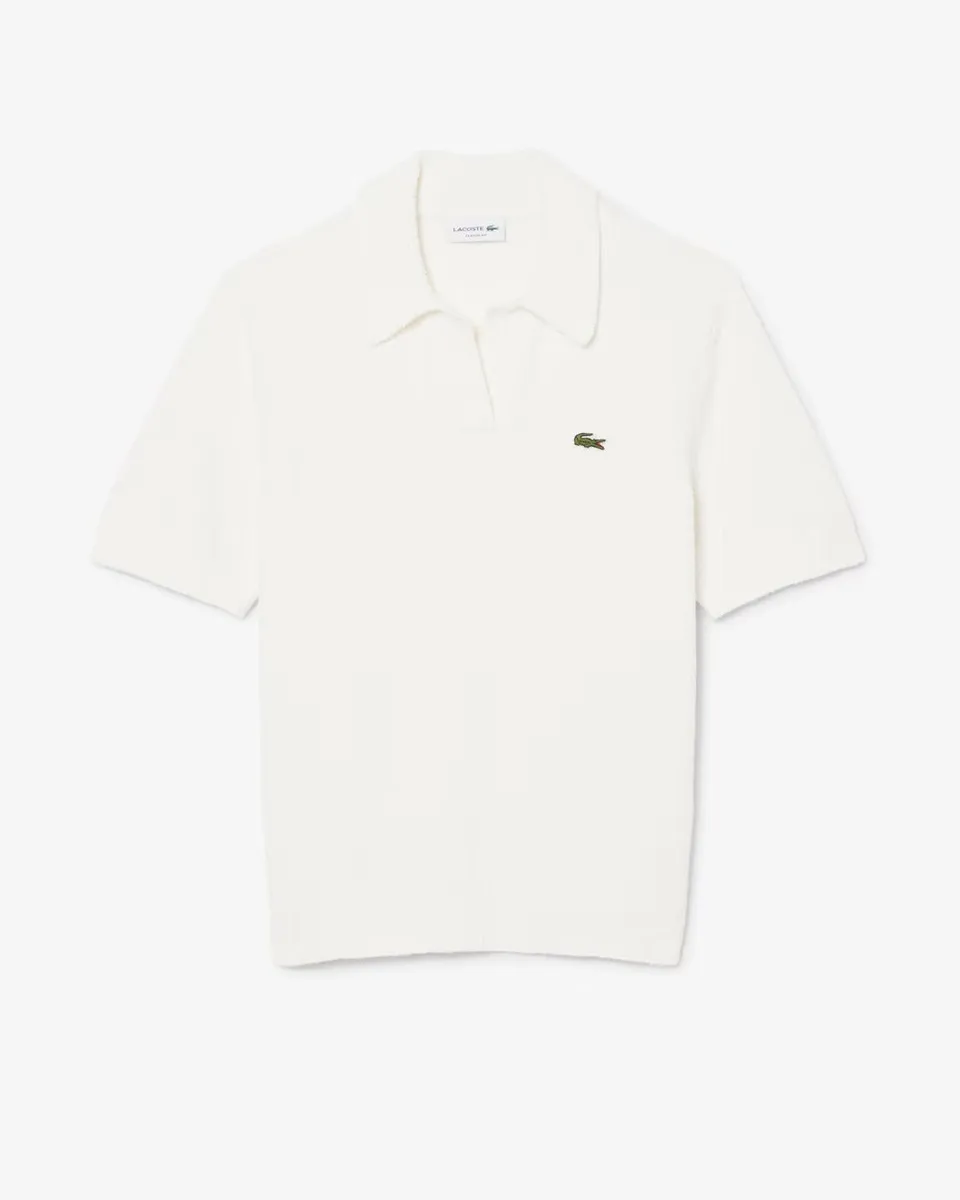 Lacoste AH0618 polo bianco bouclé cotone classic fit