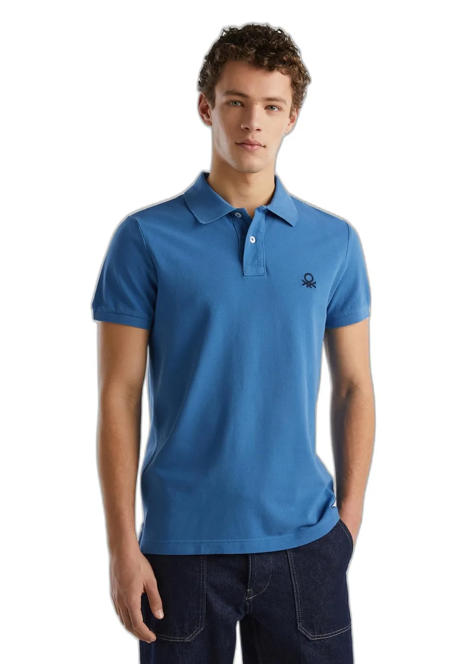 Benetton 3089j3178 polo uomo manica corta tinta unita