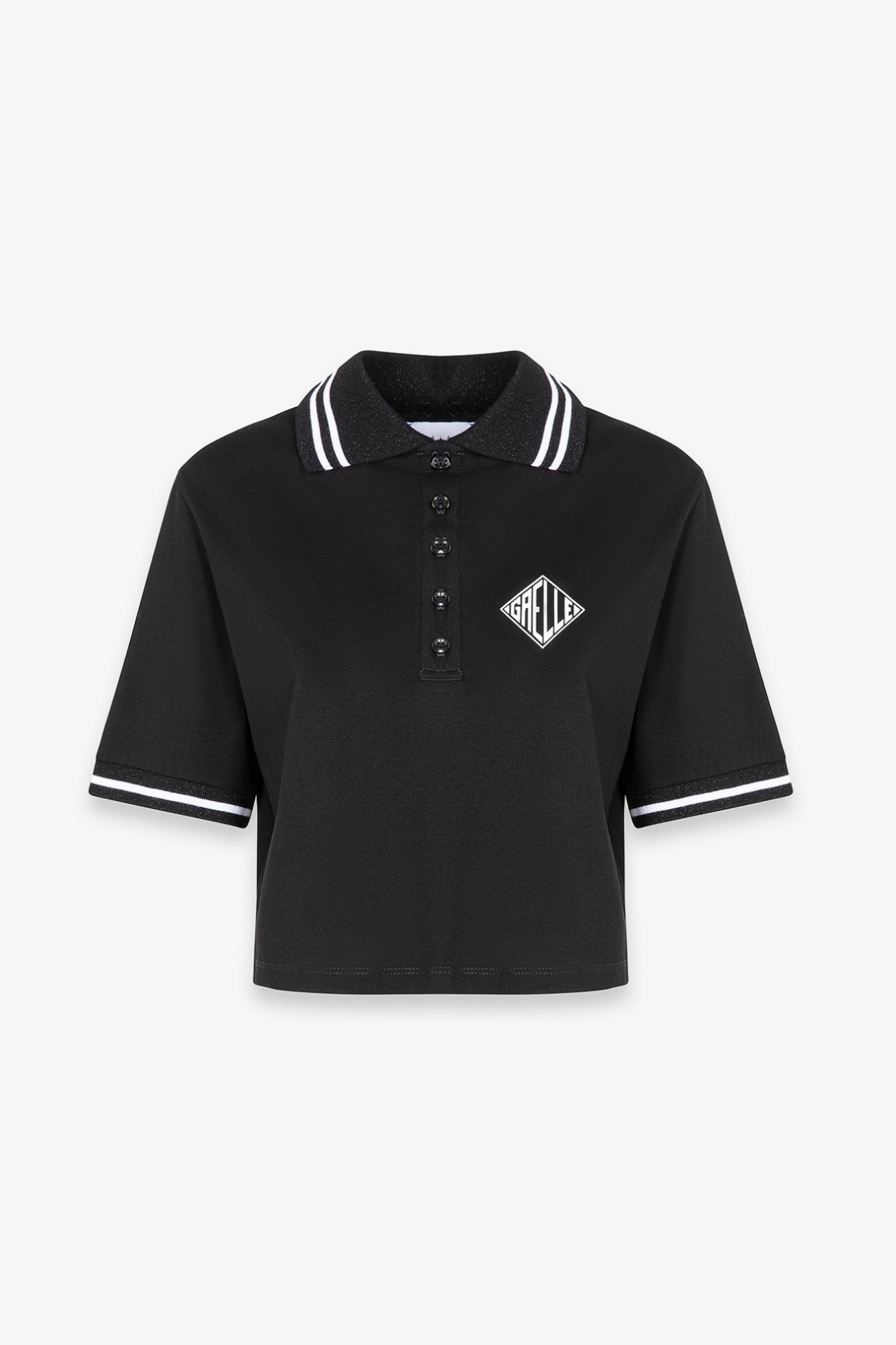 Gaelle Paris GAABW09320 polo cropped nera righe