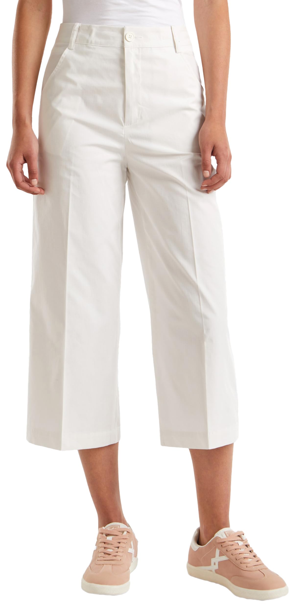 Benetton 41eadf03u Pantaloni Donna Bianco Tg 36 Cotone