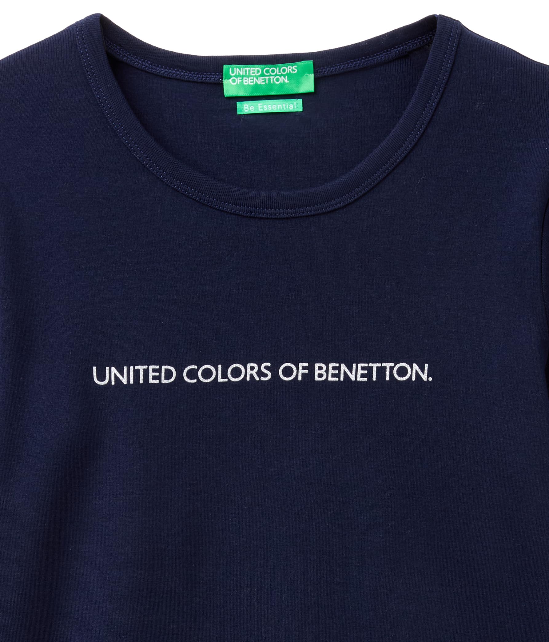 Benetton 3GA8E16G0 T-Shirt Donna Blu Glitter XXS